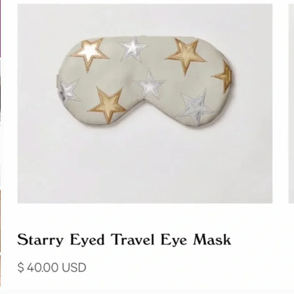 Free People x Understated Leather Cooling Embroidered Eye Mask Metallic Stars